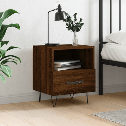 Berkfield Bedside Cabinet Brown Oak 40x35x47.5 cm Engineered Wood