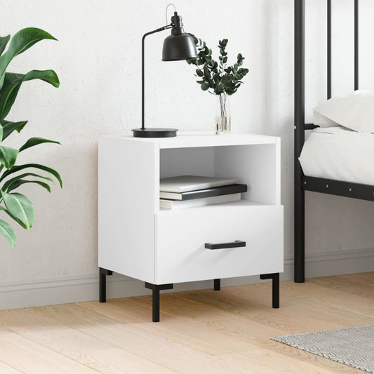 Berkfield Bedside Cabinet White 40x35x47.5 cm Engineered Wood