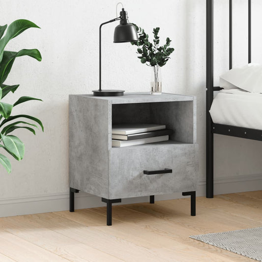 Berkfield Bedside Cabinet Concrete Grey 40x35x47.5 cm Engineered Wood