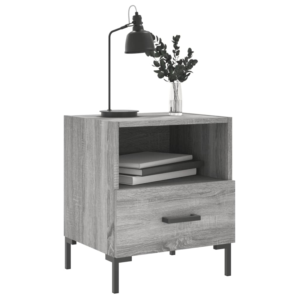 Berkfield Bedside Cabinet Grey Sonoma 40x35x47.5 cm Engineered Wood