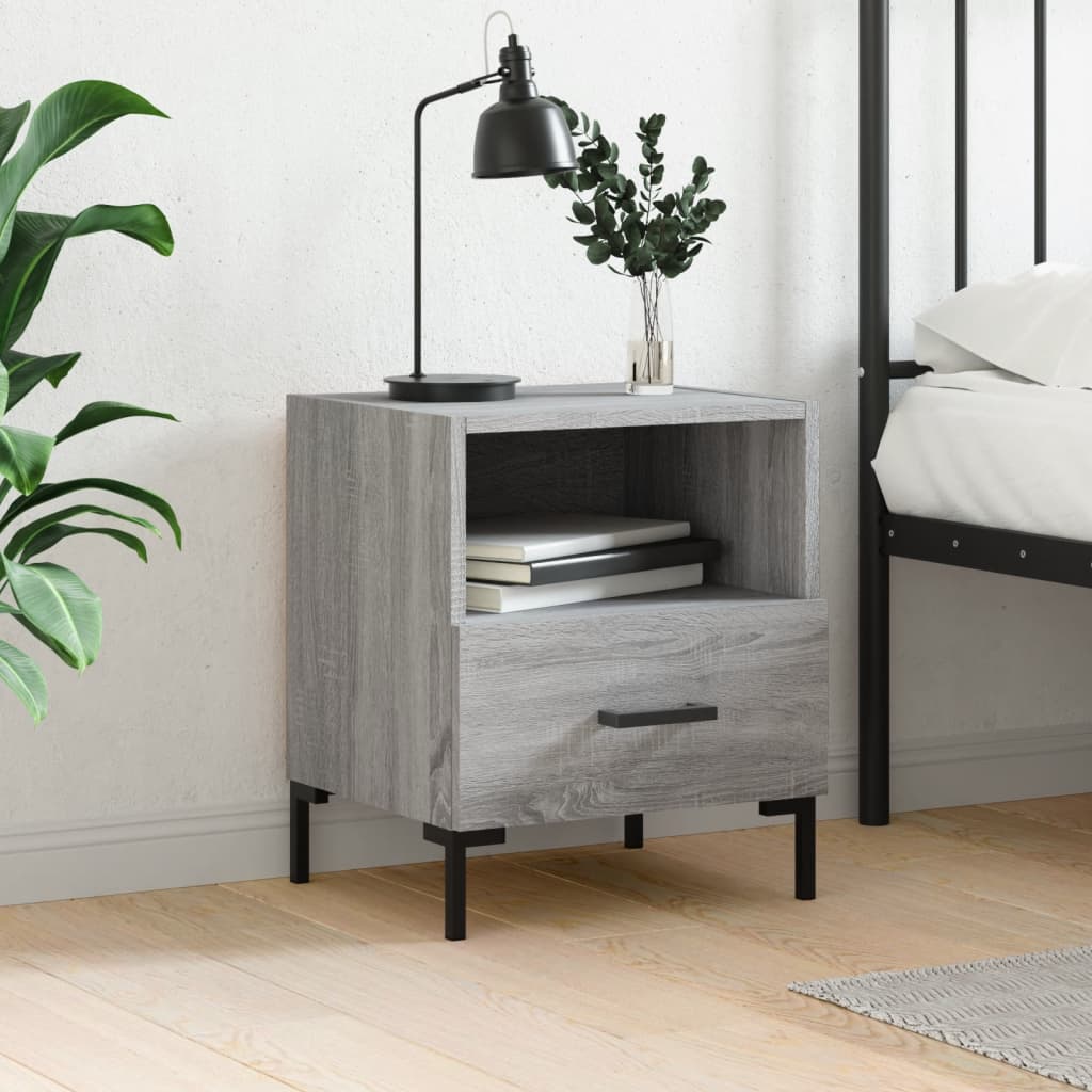 Berkfield Bedside Cabinet Grey Sonoma 40x35x47.5 cm Engineered Wood