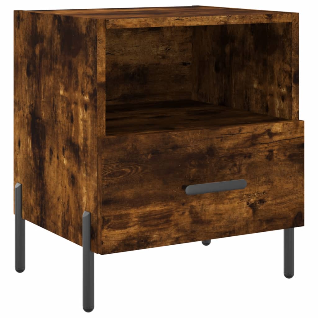 Berkfield Bedside Cabinet Smoked Oak 40x35x47.5 cm Engineered Wood