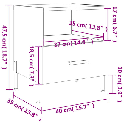 Berkfield Bedside Cabinet Smoked Oak 40x35x47.5 cm Engineered Wood