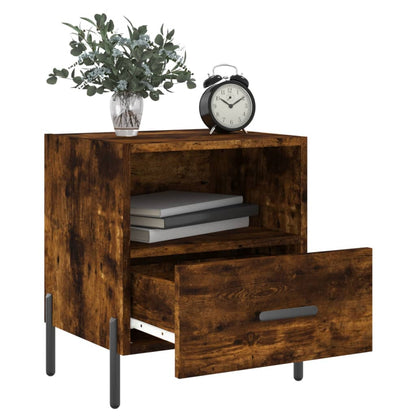 Berkfield Bedside Cabinet Smoked Oak 40x35x47.5 cm Engineered Wood