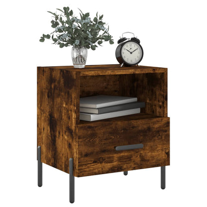 Berkfield Bedside Cabinet Smoked Oak 40x35x47.5 cm Engineered Wood