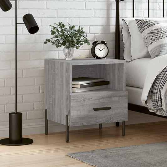 Berkfield Bedside Cabinet Grey Sonoma 40x35x47.5 cm Engineered Wood