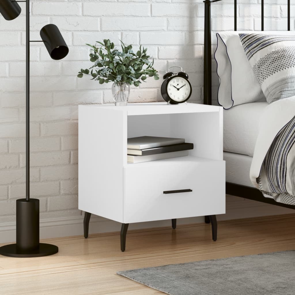 Berkfield Bedside Cabinet White 40x35x47.5 cm Engineered Wood