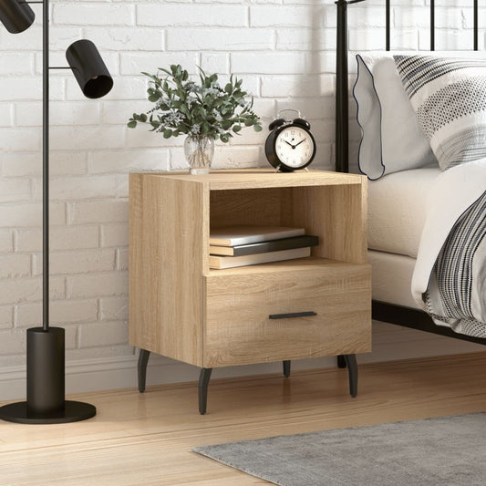 Berkfield Bedside Cabinet Sonoma Oak 40x35x47.5 cm Engineered Wood