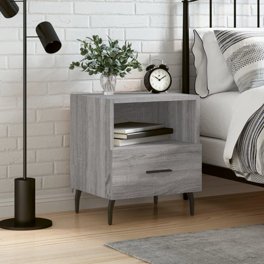Berkfield Bedside Cabinet Grey Sonoma 40x35x47.5 cm Engineered Wood