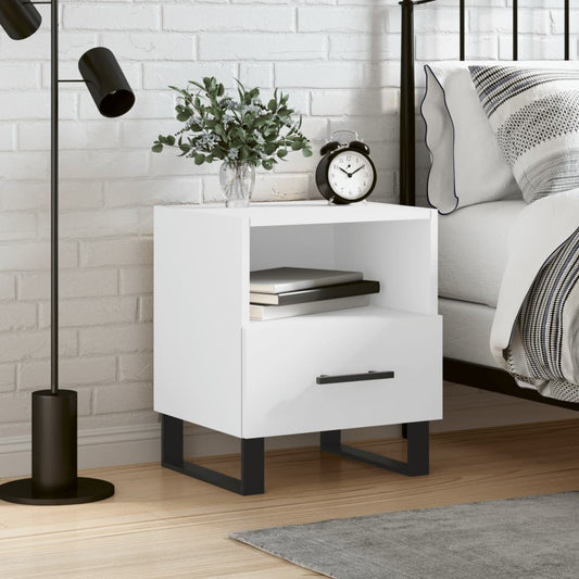 Berkfield Bedside Cabinet White 40x35x47.5 cm Engineered Wood