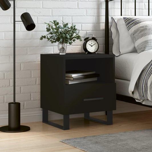 Berkfield Bedside Cabinet Black 40x35x47.5 cm Engineered Wood