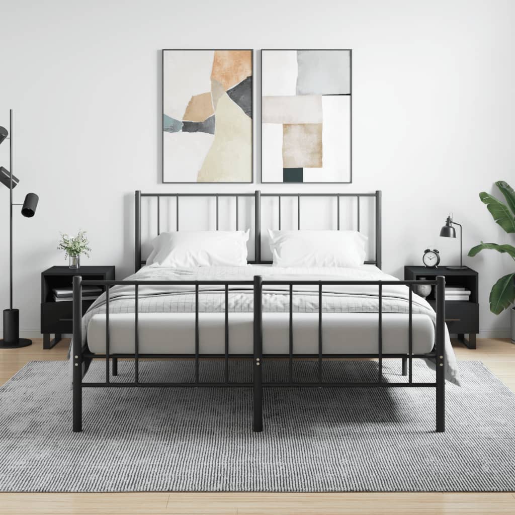 Berkfield Bedside Cabinets 2 pcs Black 40x35x47.5 cm Engineered Wood