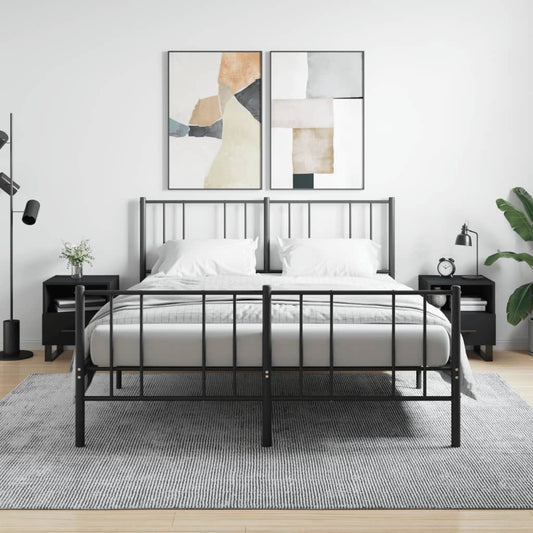 Berkfield Bedside Cabinets 2 pcs Black 40x35x47.5 cm Engineered Wood