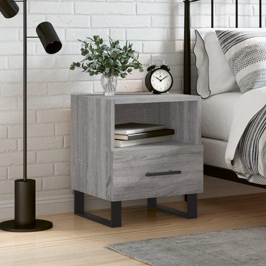 Berkfield Bedside Cabinet Grey Sonoma 40x35x47.5 cm Engineered Wood