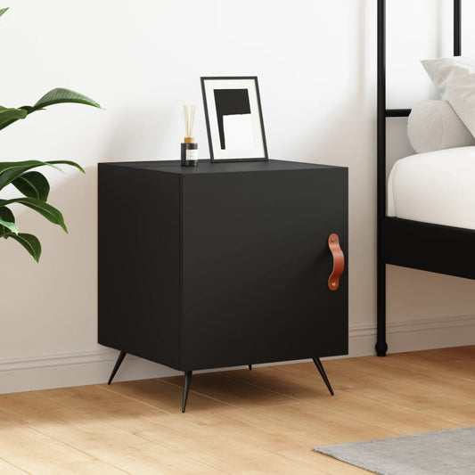 Berkfield Bedside Cabinet Black 40x40x50 cm Engineered Wood