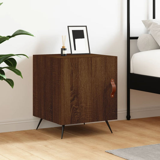 Berkfield Bedside Cabinet Brown Oak 40x40x50 cm Engineered Wood