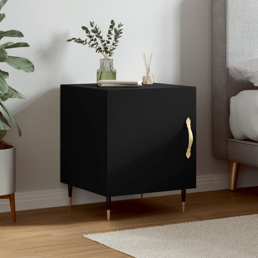 Berkfield Bedside Cabinet Black 40x40x50 cm Engineered Wood