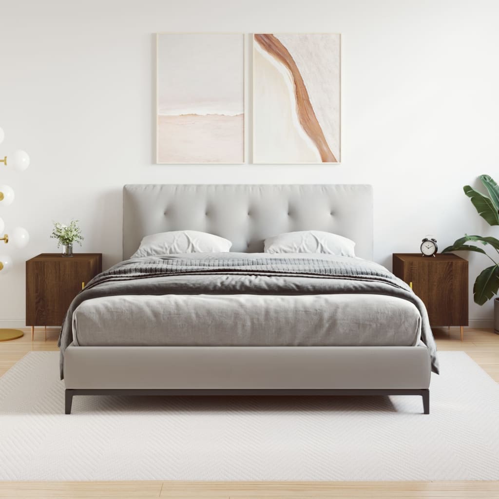 Berkfield Bedside Cabinets 2 pcs Brown Oak 40x40x50 cm Engineered Wood