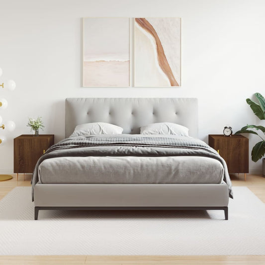 Berkfield Bedside Cabinets 2 pcs Brown Oak 40x40x50 cm Engineered Wood