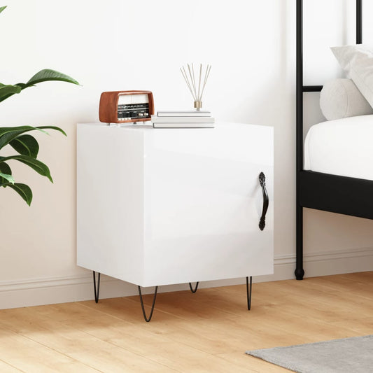 Berkfield Bedside Cabinet High Gloss White 40x40x50 cm Engineered Wood
