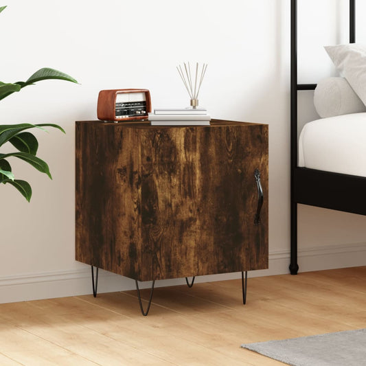 Berkfield Bedside Cabinet Smoked Oak 40x40x50 cm Engineered Wood