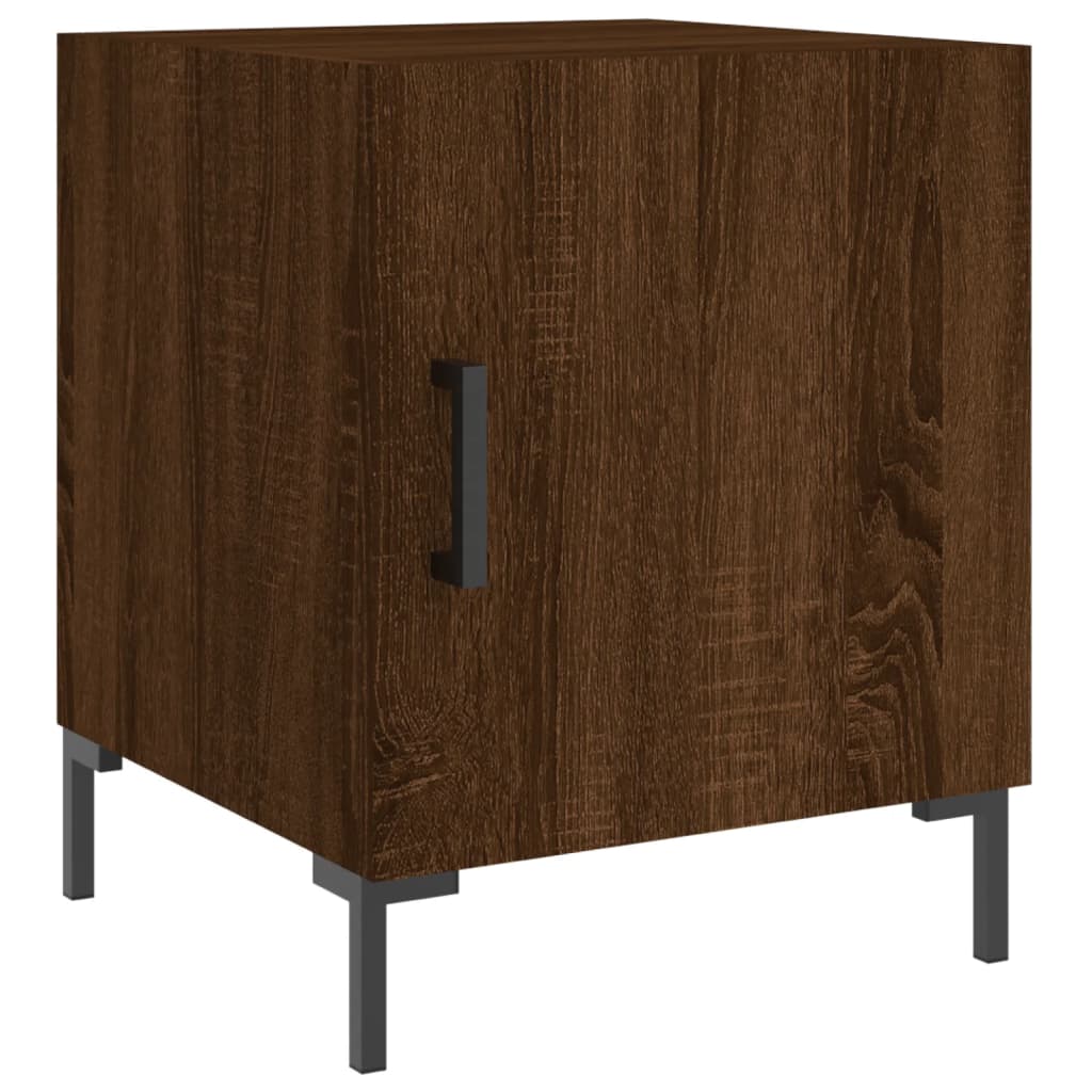 Berkfield Bedside Cabinet Brown Oak 40x40x50 cm Engineered Wood