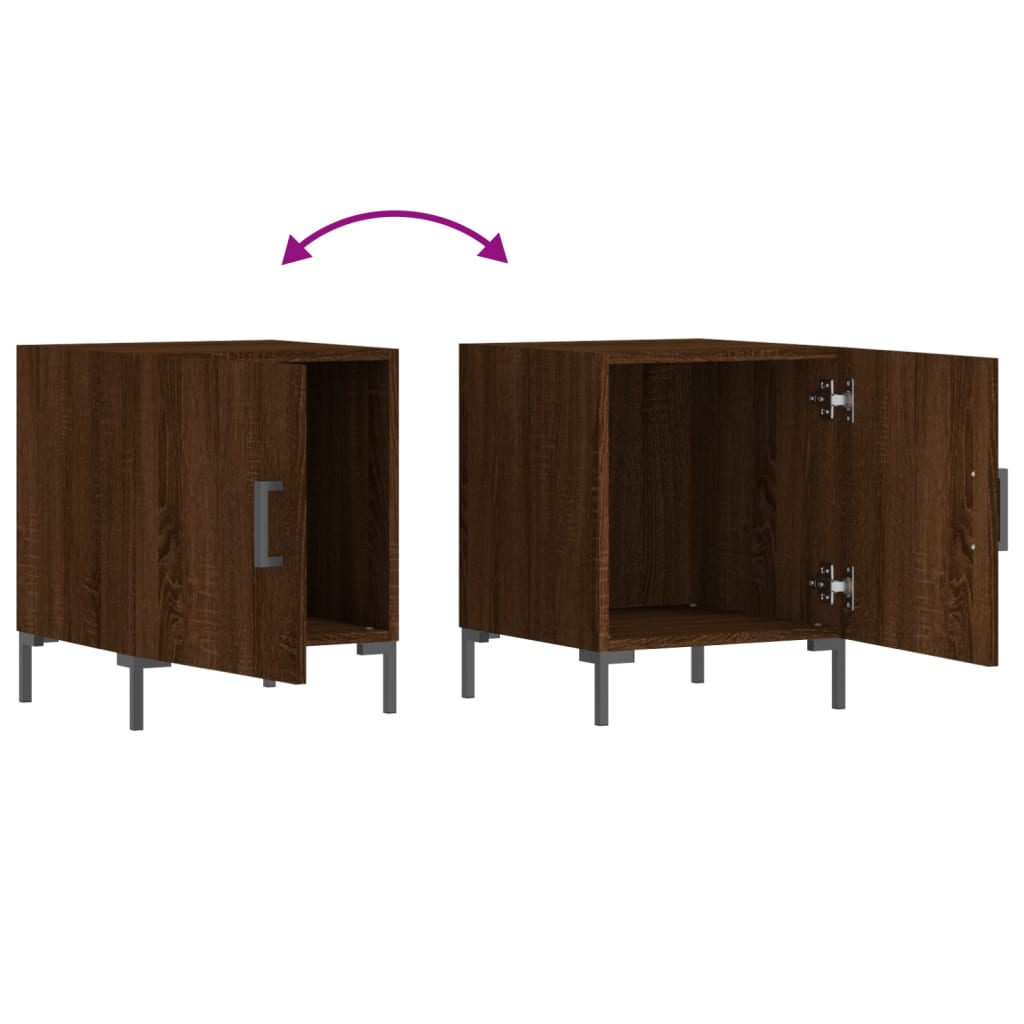 Berkfield Bedside Cabinet Brown Oak 40x40x50 cm Engineered Wood