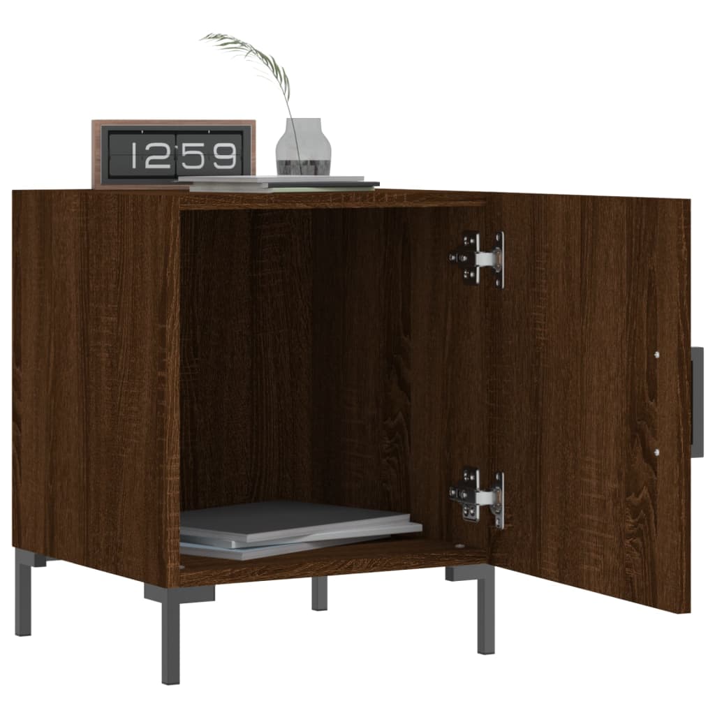Berkfield Bedside Cabinet Brown Oak 40x40x50 cm Engineered Wood