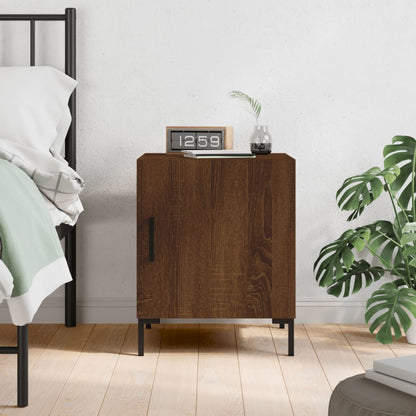 Berkfield Bedside Cabinet Brown Oak 40x40x50 cm Engineered Wood
