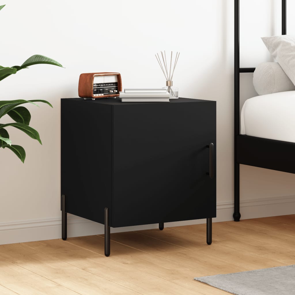 Berkfield Bedside Cabinet Black 40x40x50 cm Engineered Wood