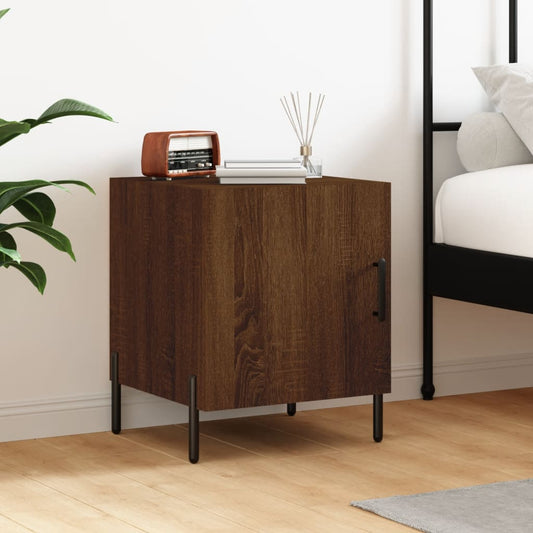Berkfield Bedside Cabinet Brown Oak 40x40x50 cm Engineered Wood