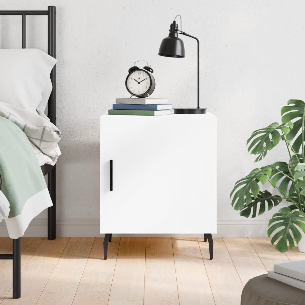 Berkfield Bedside Cabinet White 40x40x50 cm Engineered Wood