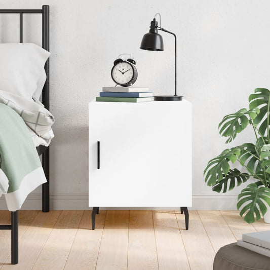 Berkfield Bedside Cabinet White 40x40x50 cm Engineered Wood