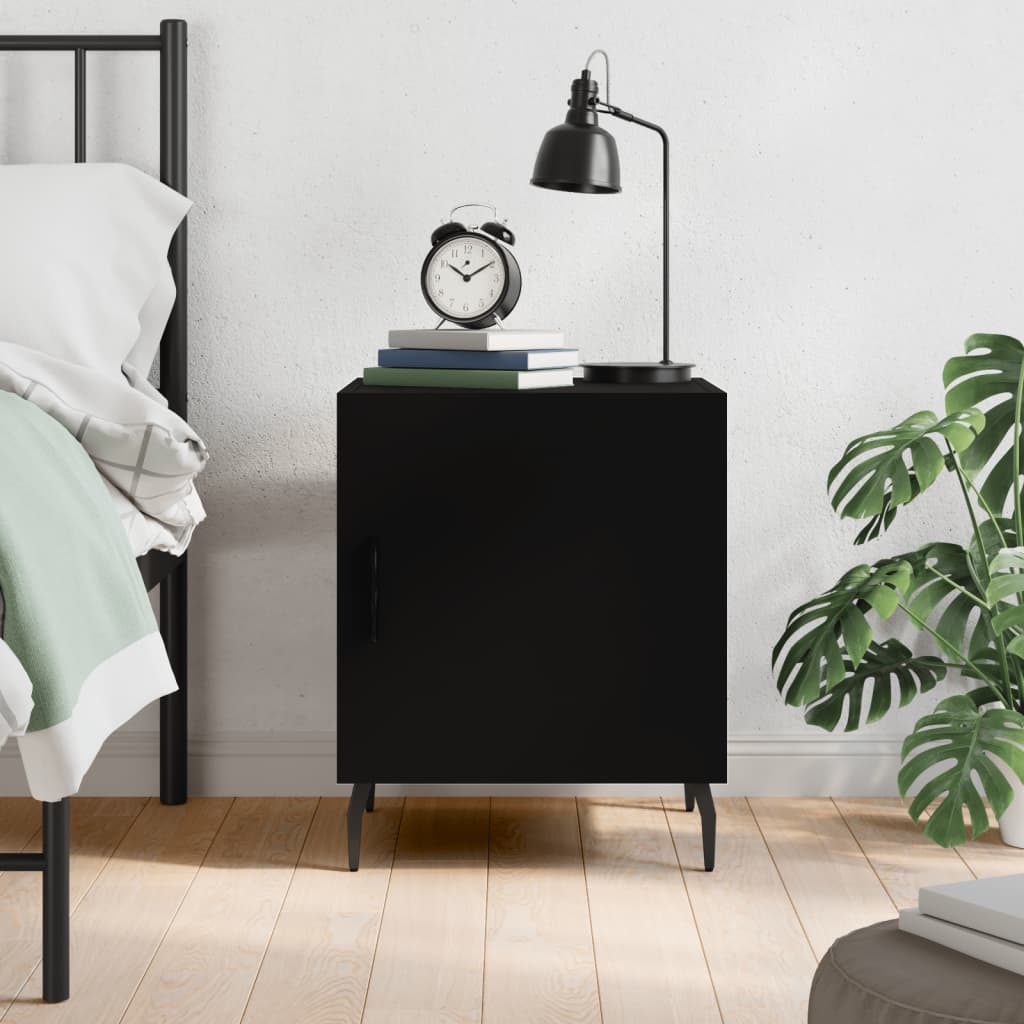 Berkfield Bedside Cabinet Black 40x40x50 cm Engineered Wood