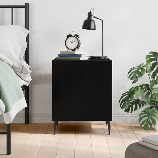 Berkfield Bedside Cabinet Black 40x40x50 cm Engineered Wood