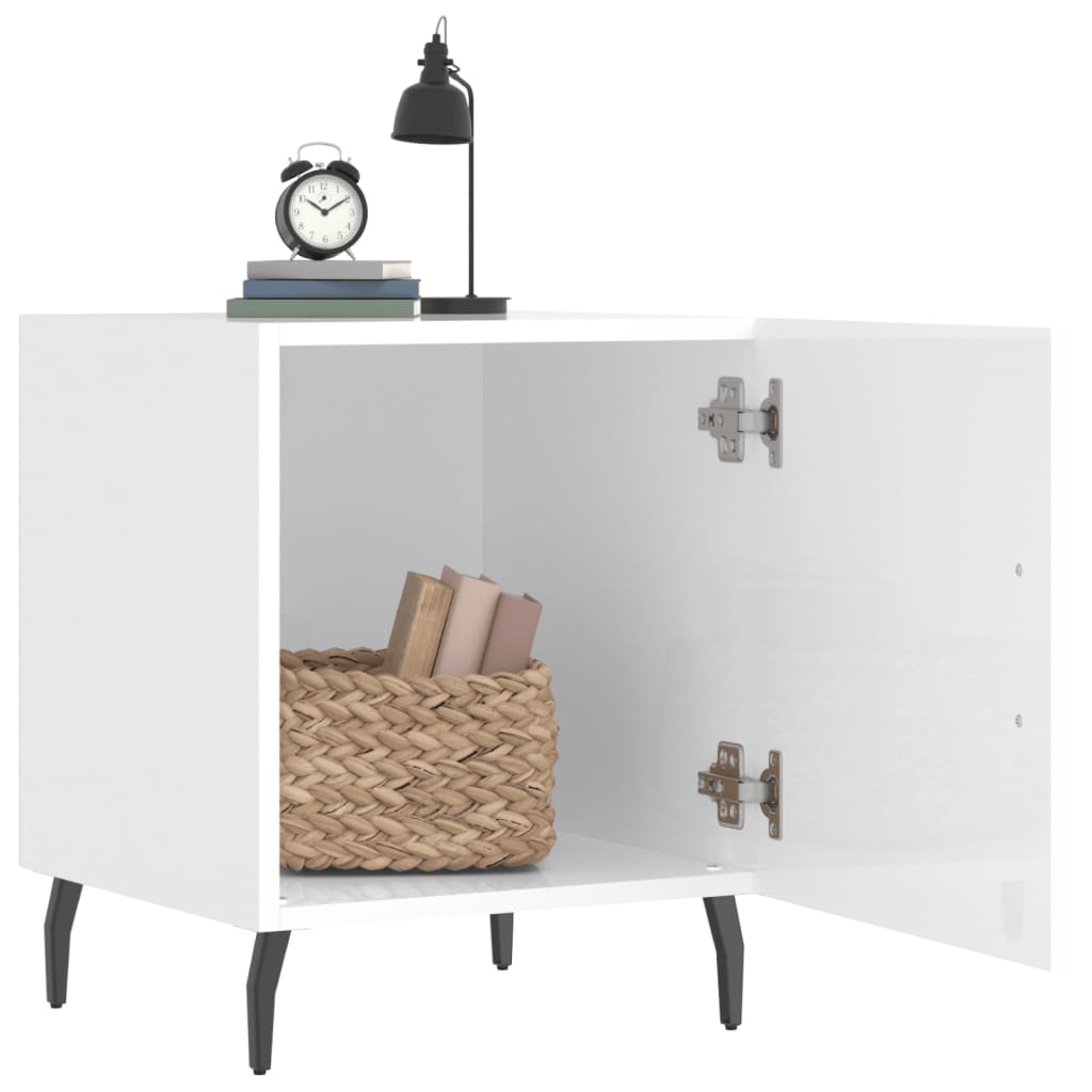Berkfield Bedside Cabinet High Gloss White 40x40x50 cm Engineered Wood