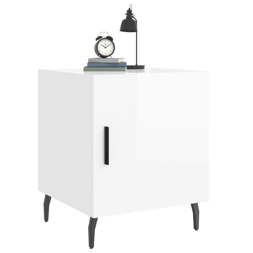 Berkfield Bedside Cabinet High Gloss White 40x40x50 cm Engineered Wood