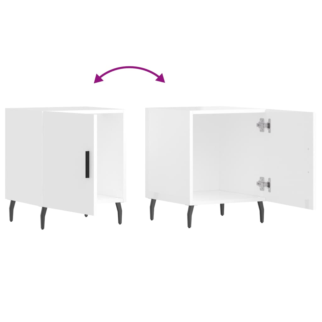 Berkfield Bedside Cabinet High Gloss White 40x40x50 cm Engineered Wood