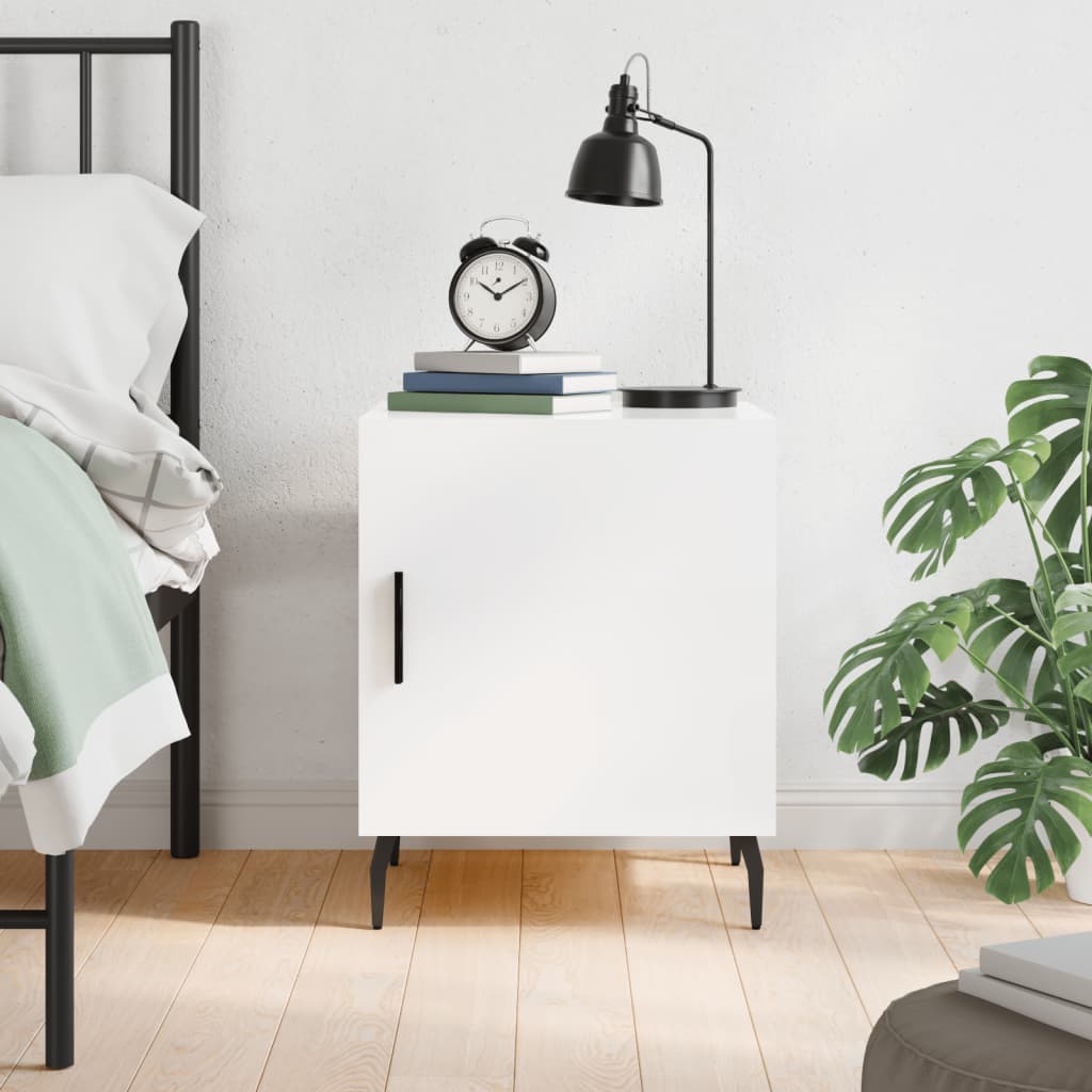 Berkfield Bedside Cabinet High Gloss White 40x40x50 cm Engineered Wood