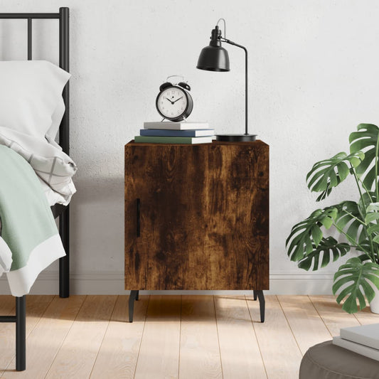 Berkfield Bedside Cabinet Smoked Oak 40x40x50 cm Engineered Wood