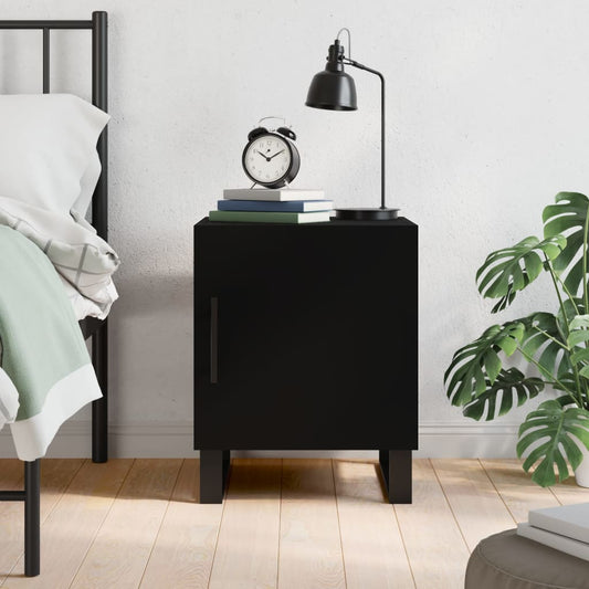 Berkfield Bedside Cabinet Black 40x40x50 cm Engineered Wood