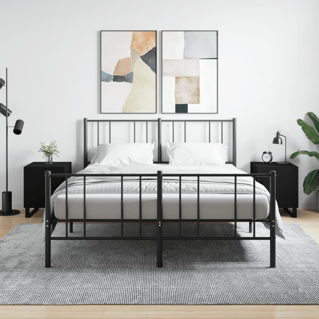 Berkfield Bedside Cabinets 2 pcs Black 40x40x50 cm Engineered Wood