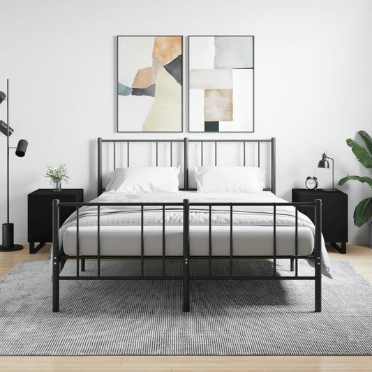 Berkfield Bedside Cabinets 2 pcs Black 40x40x50 cm Engineered Wood