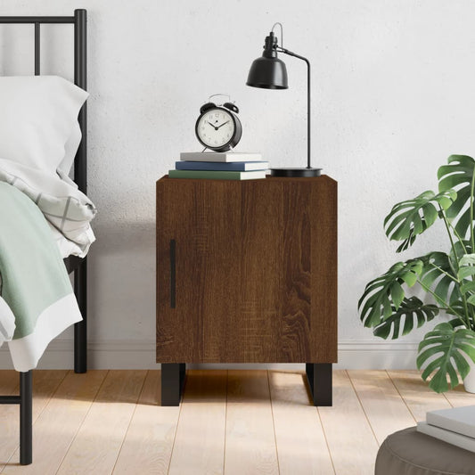 Berkfield Bedside Cabinet Brown Oak 40x40x50 cm Engineered Wood