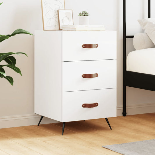 Berkfield Bedside Cabinet White 40x40x66 cm Engineered Wood