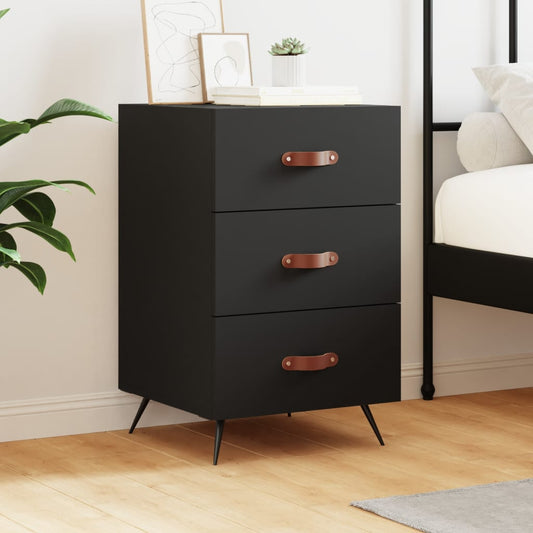 Berkfield Bedside Cabinet Black 40x40x66 cm Engineered Wood