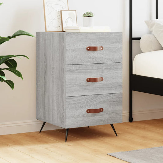 Berkfield Bedside Cabinet Grey Sonoma 40x40x66 cm Engineered Wood