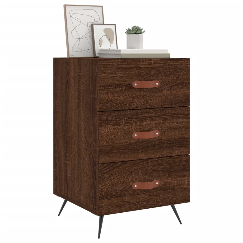 Berkfield Bedside Cabinet Brown Oak 40x40x66 cm Engineered Wood