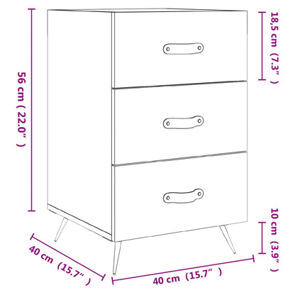 Berkfield Bedside Cabinet Brown Oak 40x40x66 cm Engineered Wood