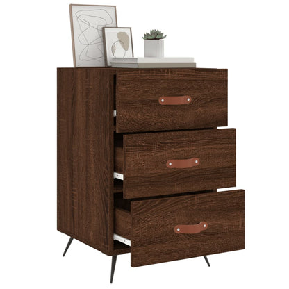 Berkfield Bedside Cabinet Brown Oak 40x40x66 cm Engineered Wood